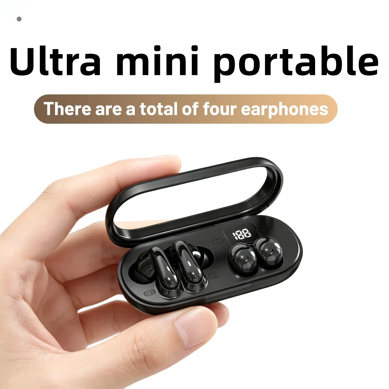 MSHUKCOE Mini Invisible Earbuds Wireless - Bluetooth True Wireless In-Ear Headphones with Built-in Mic, Intelligent Touch, ENC Noise Canceling, IPX5 Waterproof, for Sport, Back to School, Tablet Use, Cable Management Support, Waterproof Headphones