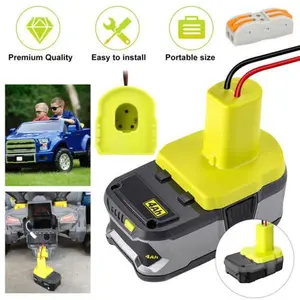 Battery Adapter Power Wheel Connector w/Wire for Ryobi One+ 18V Li-ion Battery