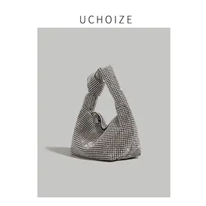 2025 New Full Rhinestone Shoulder Bag, Shiny Crystal Underarm Purse, Elegant Party Bag for Women