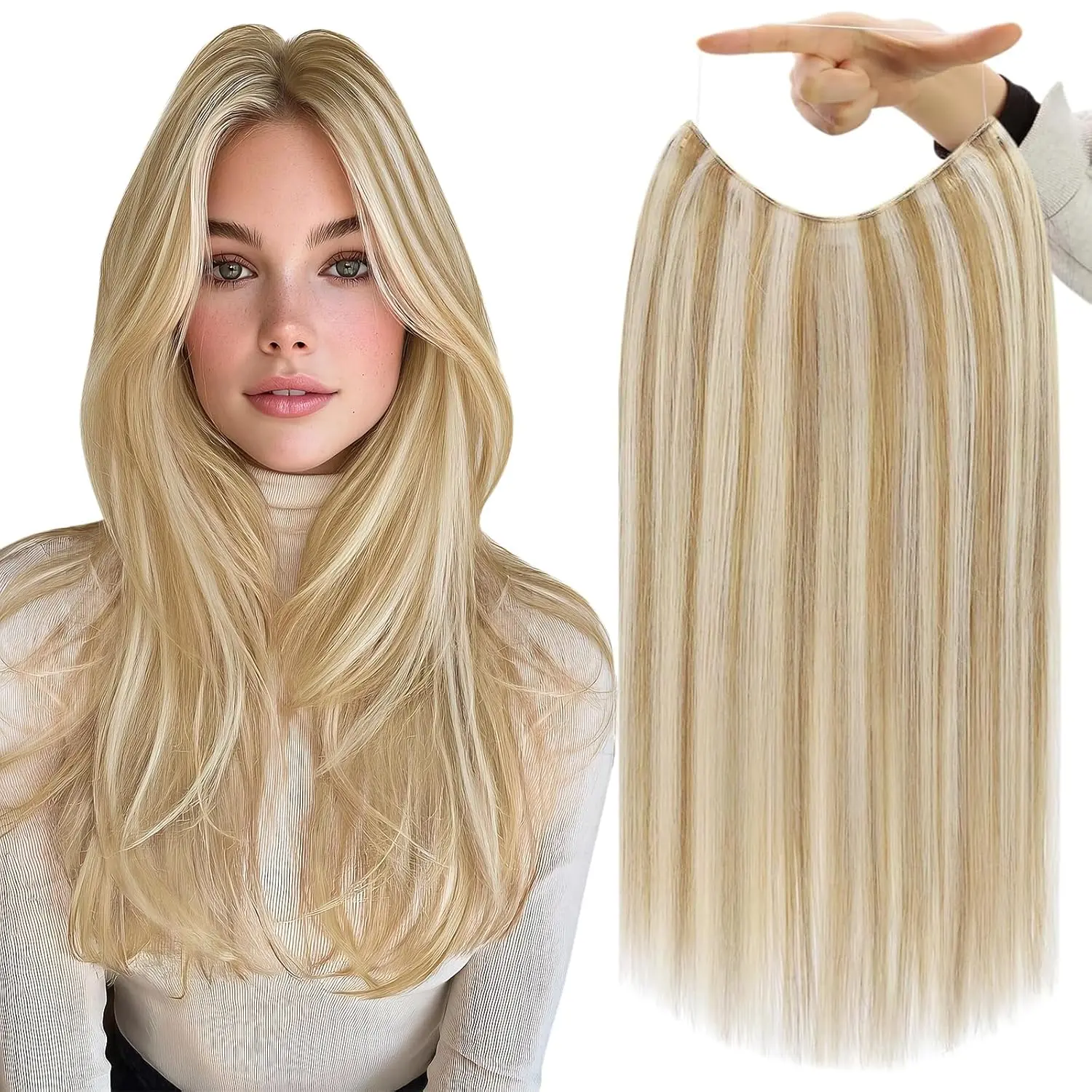 #27P613 Honey Blonde Highlighted Platinum Blonde