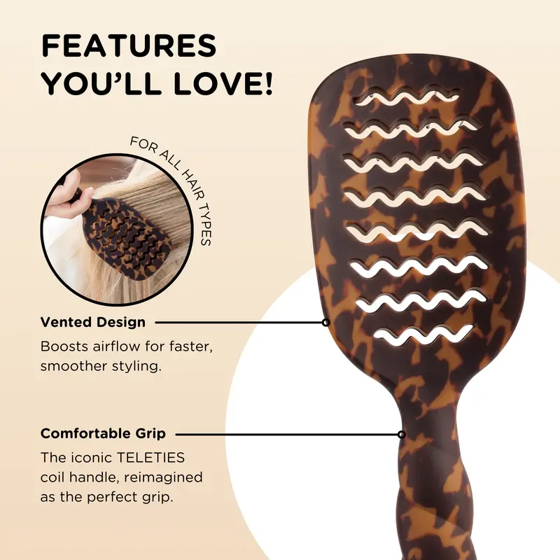 TELETIES - Vented Hair Brush - Tortoise