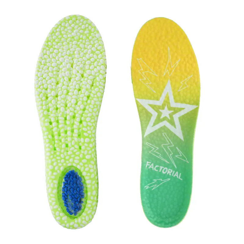 Factorial Popcorn Foam Insoles, High-Bounce Shock Absorbing Shoe Inserts, Breathable Insoles for Standing, Walking & Running, Trim-to-Fit, Men & Women