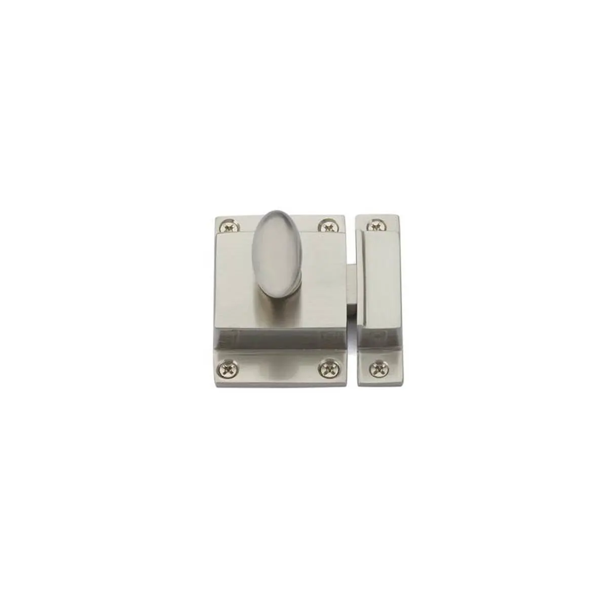 212 MAIN Emtek Surface Mount Cabinet Latch - 2.25 x 2 in., Satin Nickel, Solid Brass Construction, Includes Installation Hardware