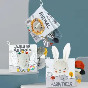 Baby Cloth Book, Early Education Tear-proof Crinkle Sound Book, Touch & Feel Sensory Baby Toys, Interactive Baby Toys, Gift for Newborns & Toddlers, Toddler Busy Book