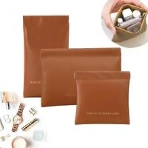 3 Counts Small Makeup Bag for Women, Elastic Open-Close Storage Bag, Mini Travel Storage Pouch, Waterproof Organizer Bag for Lipstick, Cosmetics,Multifunctional storage bag