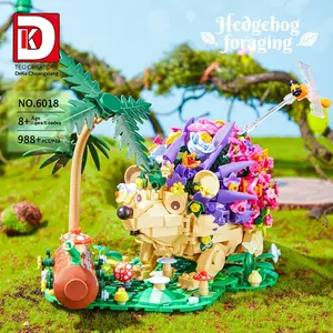 Building Block Flower Hedgehog Tropical Rainforest Compatible Lego Bricks Assembly Educational Children Toy Model Gift