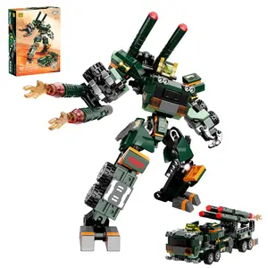 TENHORSES 2-in-1 Transforming Robot Building Blocks 258 PCS STEM Toy Easy Assembly Mech to Vehicle Educational Playset for Kids Christmas Birthday Gift