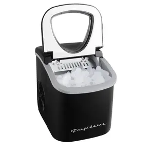 Frigidaire 26 lb Retro Bullet Ice Maker Black - compact, retro-style icemaker producing bullet ice ideal for kitchens, parties, and everyday use