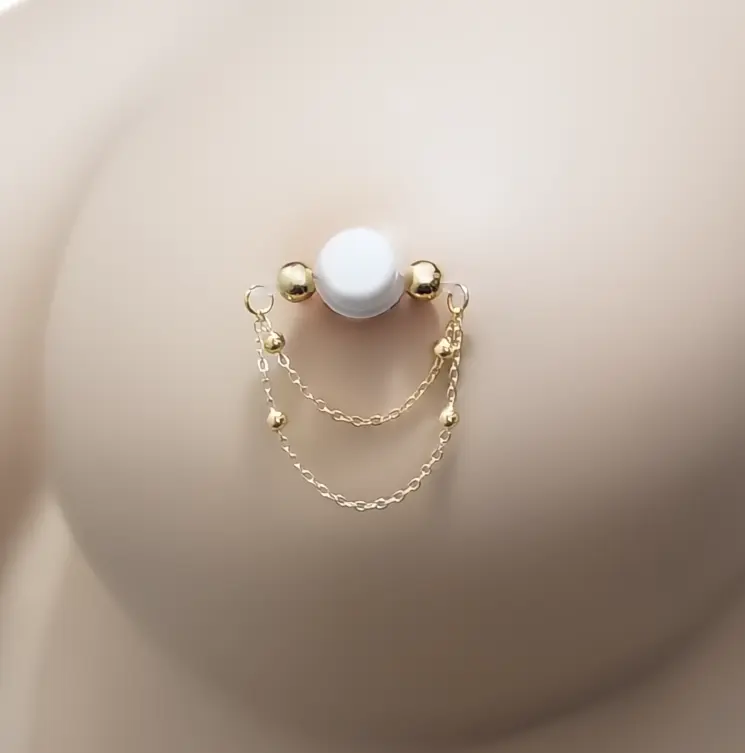 Choose your Favorite - Gold or Stainless Steel - Fake Barbells - Non Piercing Nipple Jewelry - b-054