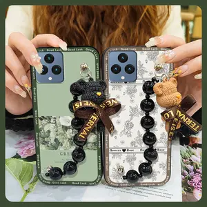 Anti-knock Black pearl pendant Phone Case For TCL T-Mobile Revvl6/T Phone protective case Simplicity Skin-friendly feel Cartoon Back Cover Waterproof Dirt-resistant silicone cute