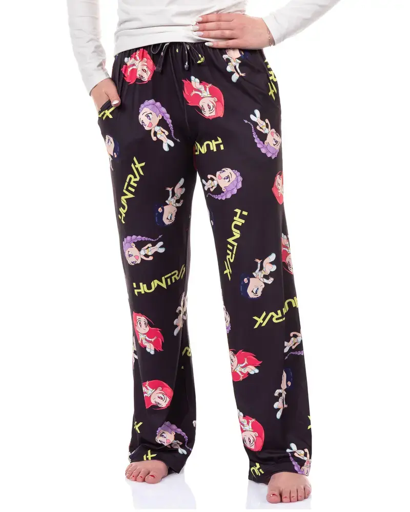 K-Pop Demon Hunters Pajama Pants HUNTR/X Chibi Toss Women's Sleep Lounge Bottoms