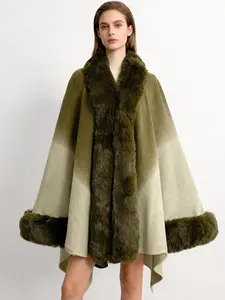 Women's Elegant Gradient Thick Shawl, Fashionable Daily Use Scarf, Perfect Birthday Gift, Fitted Style, Fall & Winter, Soft Warm Shawl