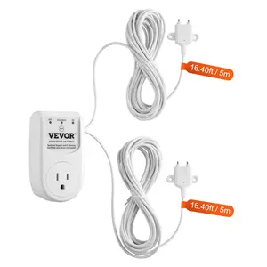 VEVOR Sump Pump Alarm, Indoor/Outdoor High Water Septic Tank Alarm With HI/LO Dual Sensors, 85dB Loud Alarm and 16.4ft Extended Sensor Cable, For Sewage Pits, Submersible, Utility