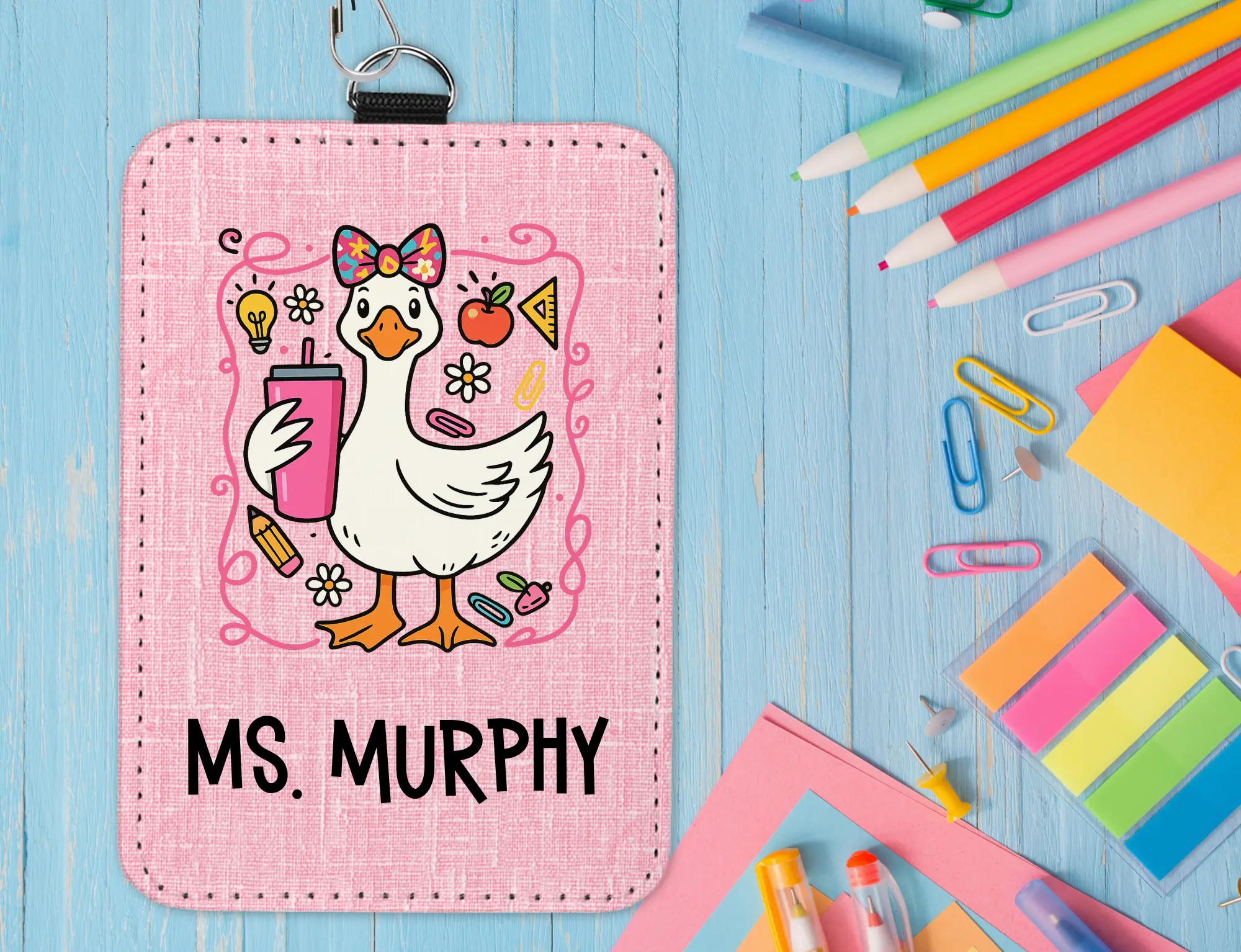 Personalized Teacher ID Badge Holder with Lanyard-Custom Teacher ID Badge- Personalized Teacher Gift (Copy)