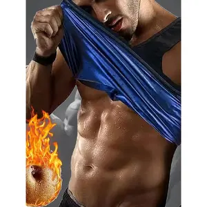Men'SWaistTrainerShaperSweatSuitTummyControlShapewearSaunaSuitTopsGirdleForDailySportWorkoutFitness