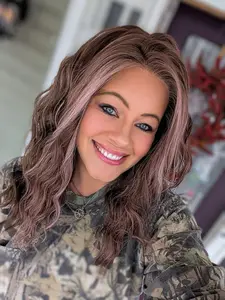 AISOM Mila Rose Mocha Water Wave Free Part 13x4 Lace Front Wig with Scandinavian Hairline 16"Low Density Glueless Synthetic Lace Wig for Women Daily Party