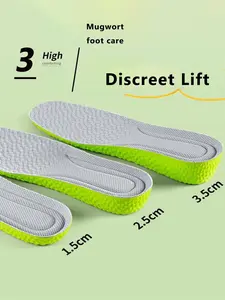 Comfortable Height Increasing Insoles, Unisex Breathable Soft Bottom, Shock Absorption Anti-Slip, Suitable for Sports Shoes and Boots, Shock Absorbing Insoles, Height Increase Insole, Foot Pads