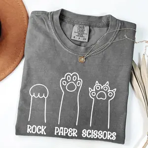 Rock, Paper, Scissors, Cat Mom, Cat Funny, Feline, Pet Tshirt Comfort Colors T-Shirt, Women's Comfort Colors Tee