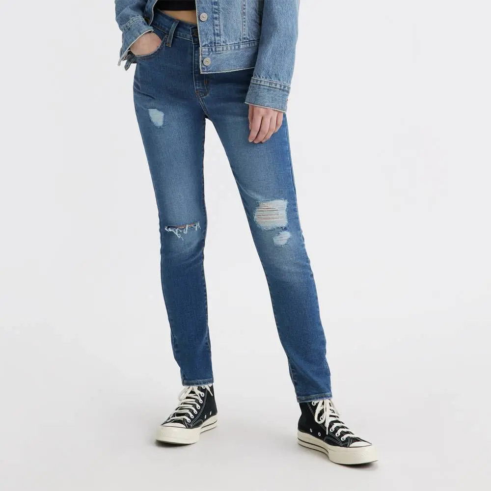 Levi's Women's 721 High Rise Skinny Leg Tailored Distressed Jeans Mid-Stretch Denim Levi's Women's 721 High Rise Skinny Leg Tailored Distressed Jeans Mid-Stretch Denim