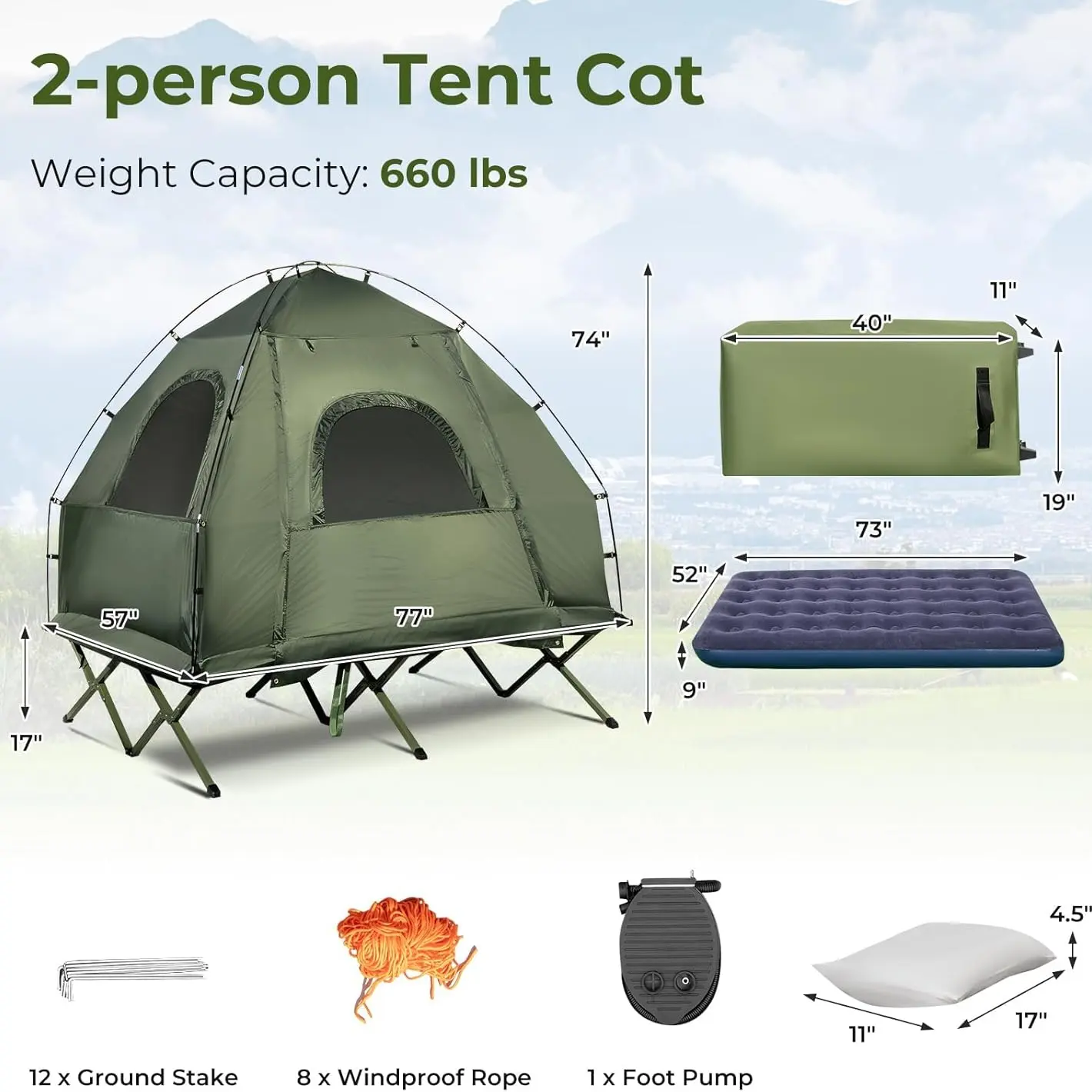 2-person Tent Cot