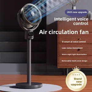 Bedroom Pedestal Fan, Quiet 20dB DC Air Circulator, 15 Speeds 5 Modes, 120° Oscillation, 12H Timer, 1050CFM Airflow, 37-45" Adjustable Height, LED Light, Standing Fan with Remote