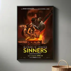 Sinners Movie Poster | High Quality Canvas Print I 2024 Movie Poster | Modern Room Decorative Arts | Popular Film Gift
