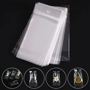 100 Transparent Hanging Self-Adhesive Opp Plastic Pouches, Ideal for Jewelry & Gifts, Perfect for Weddings Parties & Bead Packaging