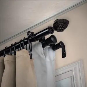 Acorn 13/16" Triple Curtain Rod