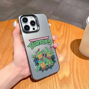 Cartoon Cute T-Teenage Mutant Ninjaes Turtles phone case FUNDA for iPhone 12 11 13 14 15 16 Max Pro Plus Mini Electroplated