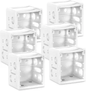 6 Pieces 1 Inch Blind Brackets White Profile Box Mounting Window Blinds Headrail Bracket, White Hotop