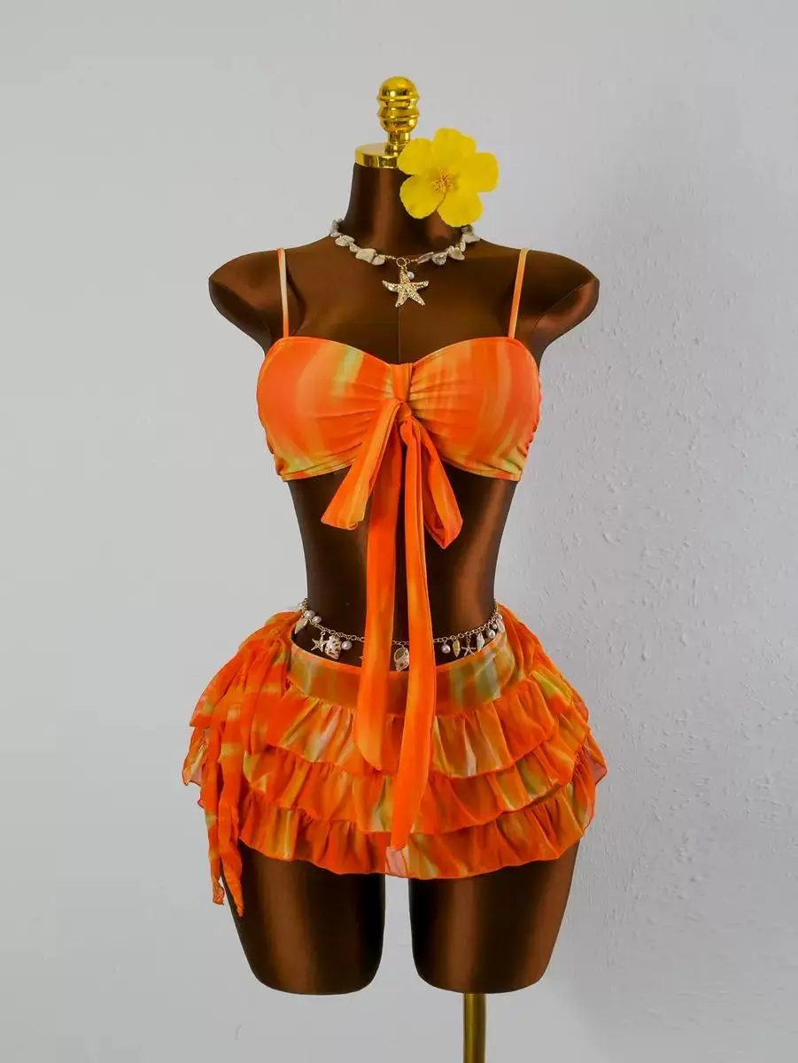 Women's Fashion Three-PieceSwimsuit Set, Stylish Beachwear Swimwear,Comfortable & Trendy Bathing Suit forWomen, Perfect for Pool & Beach