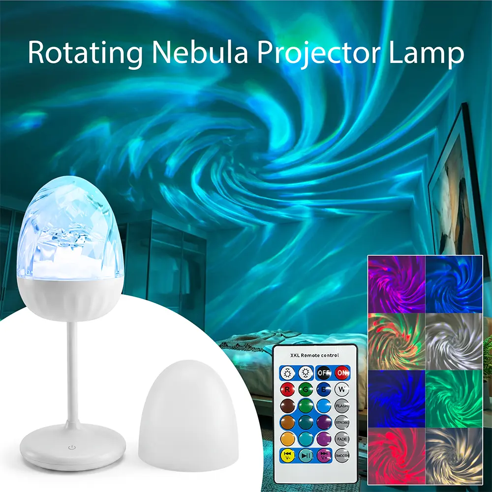 Rechargeable Shower Lamp Waterproof,  Ocean Wave Projection,Shower Lights for Inside Shower, Cordless Shower Light, Stepless Dimming LED Table Lamp for Bathroom Bedroom Spa Outdoor
