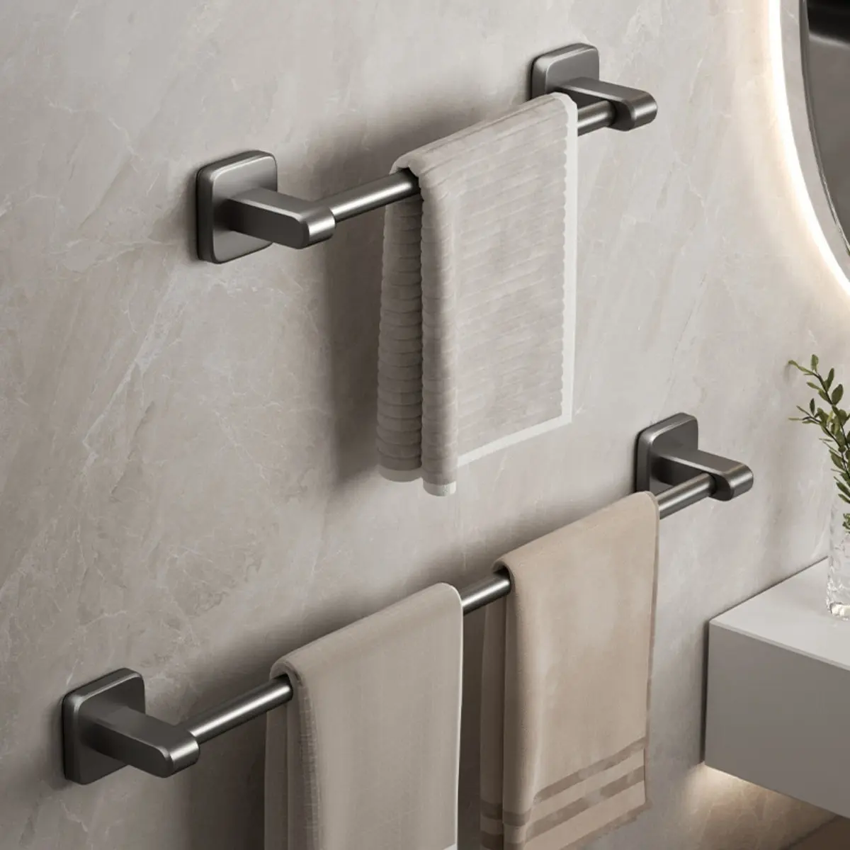 Space-Saving Wall-Mounted Towel Rack, Easy Installation, Rust-Resistant Stainless Steel, Ideal for Bathroom, Kitchen, RV, Dormitory, Bathroom Organizers, Bathroom Organizing Accessories, Bathroom Accessory, Bathroom Gadgets, Bathroom Organization