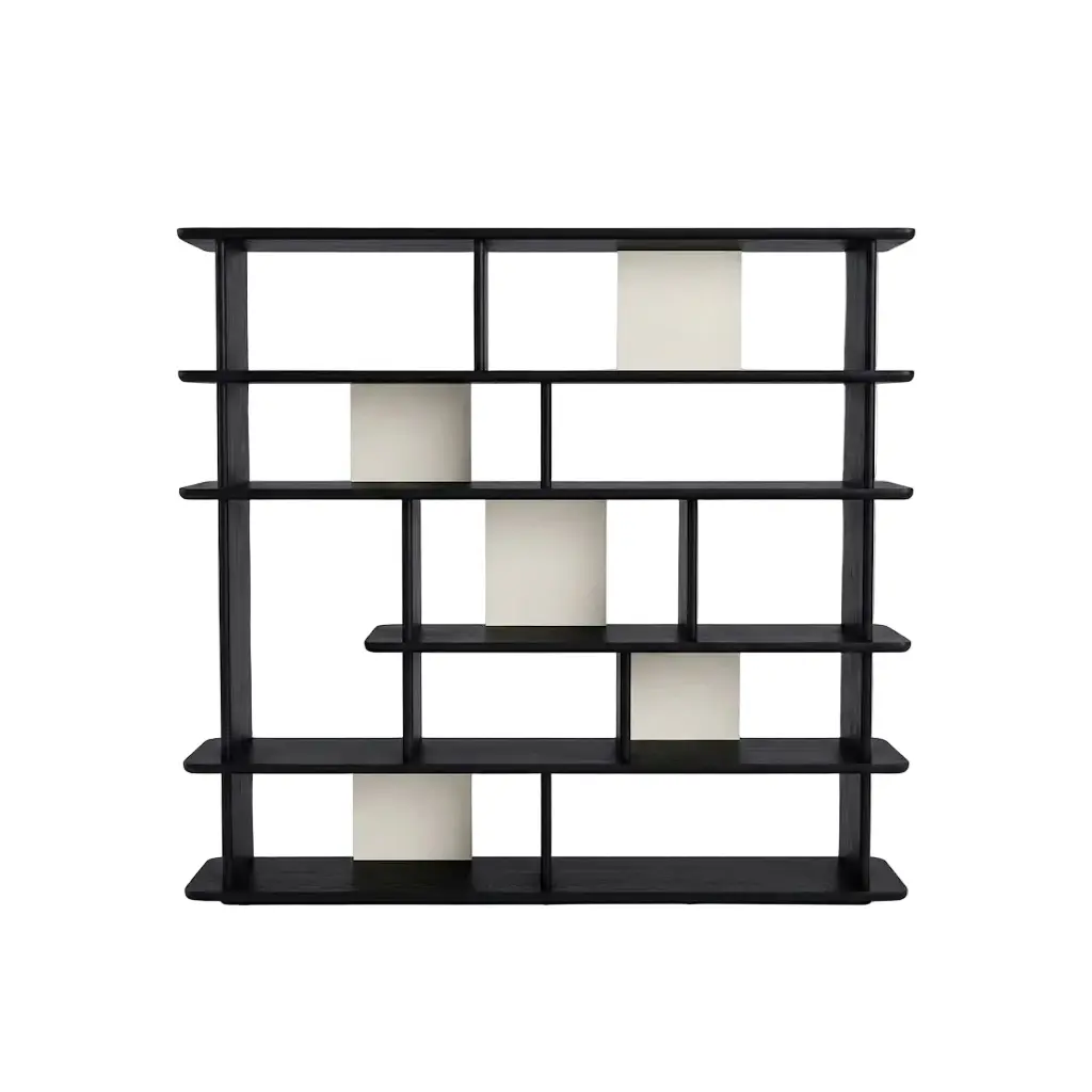 Noir Grid Open Bookshelf