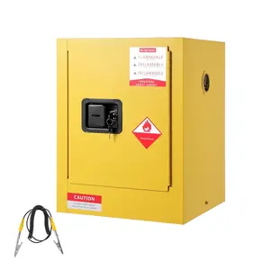 Heavy-Duty Flammable Cabinet, Fireproof Hazardous Storage Cabinet with Self-Closing Doors, Spill Sump & Adjustable Shelf for Garage, Workshop, Industrial Chemical Safety,17"x17"x18"