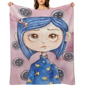 Coraline Soft Plush Blanket,Flannel Blanket Throw Blanket for Living Room Bedroom Bed Sofa Picnic kidsD910-311