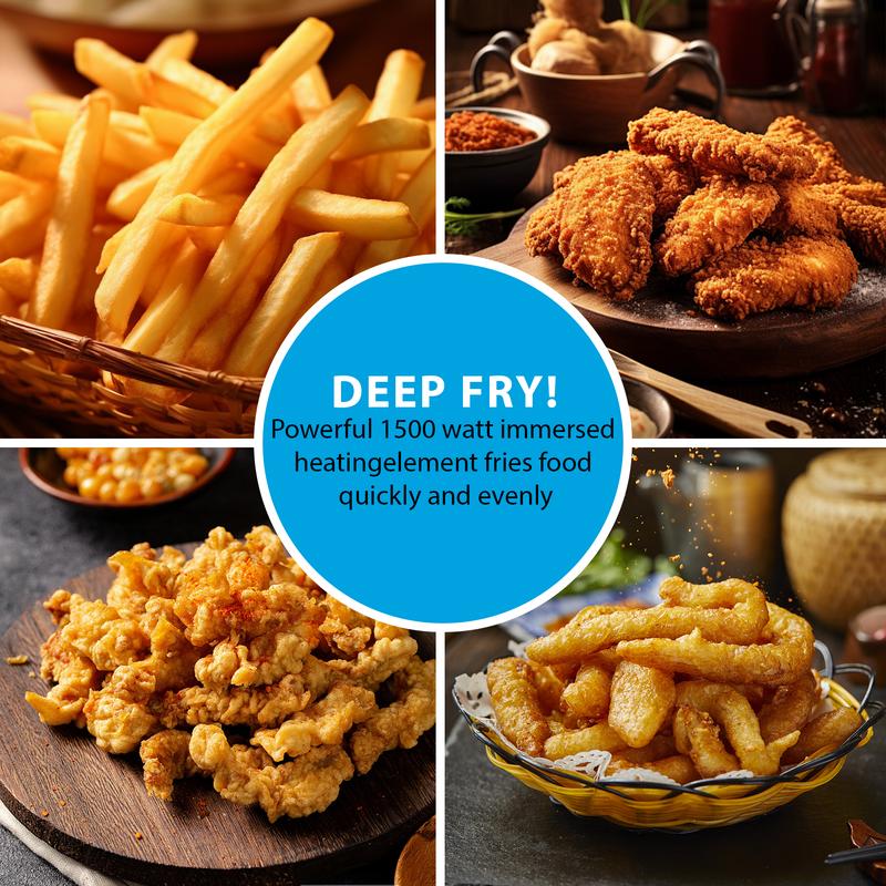 SUSTEAS Electric Double Deep Fryer with 2 Baskets & Lids, 3L Stainless Steel Removable Double Fryer,Temperature Control,Overheat Protection,3000W Household Appliances