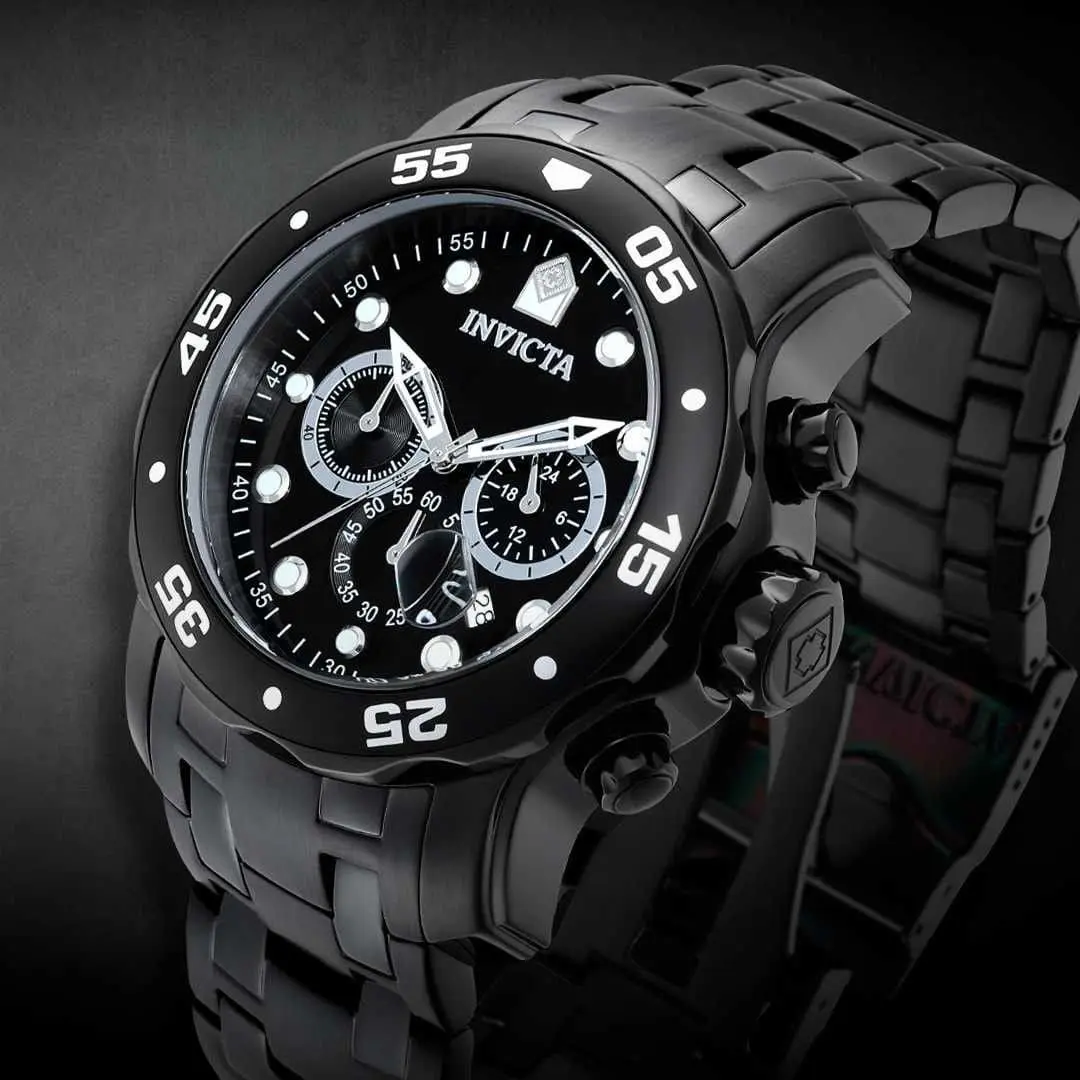 NEW Invicta Men's 48mm Pro Diver SCUBA Chronograph COMBAT Triple Black SS Watch