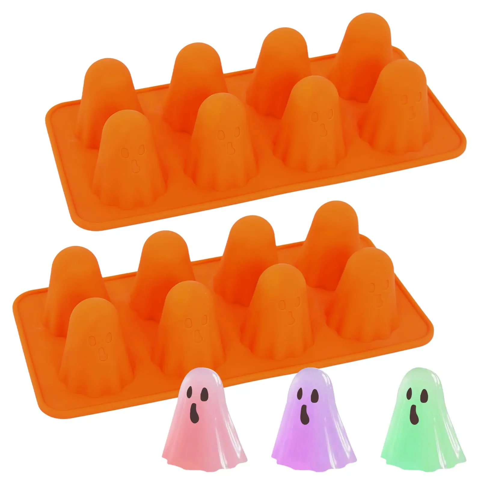 3D Ghost Silicone Mold Halloween Baking Molds for Chocolate Jello Candy Gummy Cake Pop Soap Food Ice Cute Ghost Jello Shot Mold Halloween Chocolate Molds Silicone Shapes Halloween Bakeware