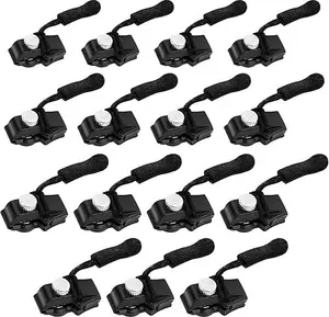 Zipper Repair Kit, 15pcs 3 Different Size Replacement Zipper Quick Install Detachable Pulls Zip Heads, No Sewing Required, for Jackets, Luggage, Bags