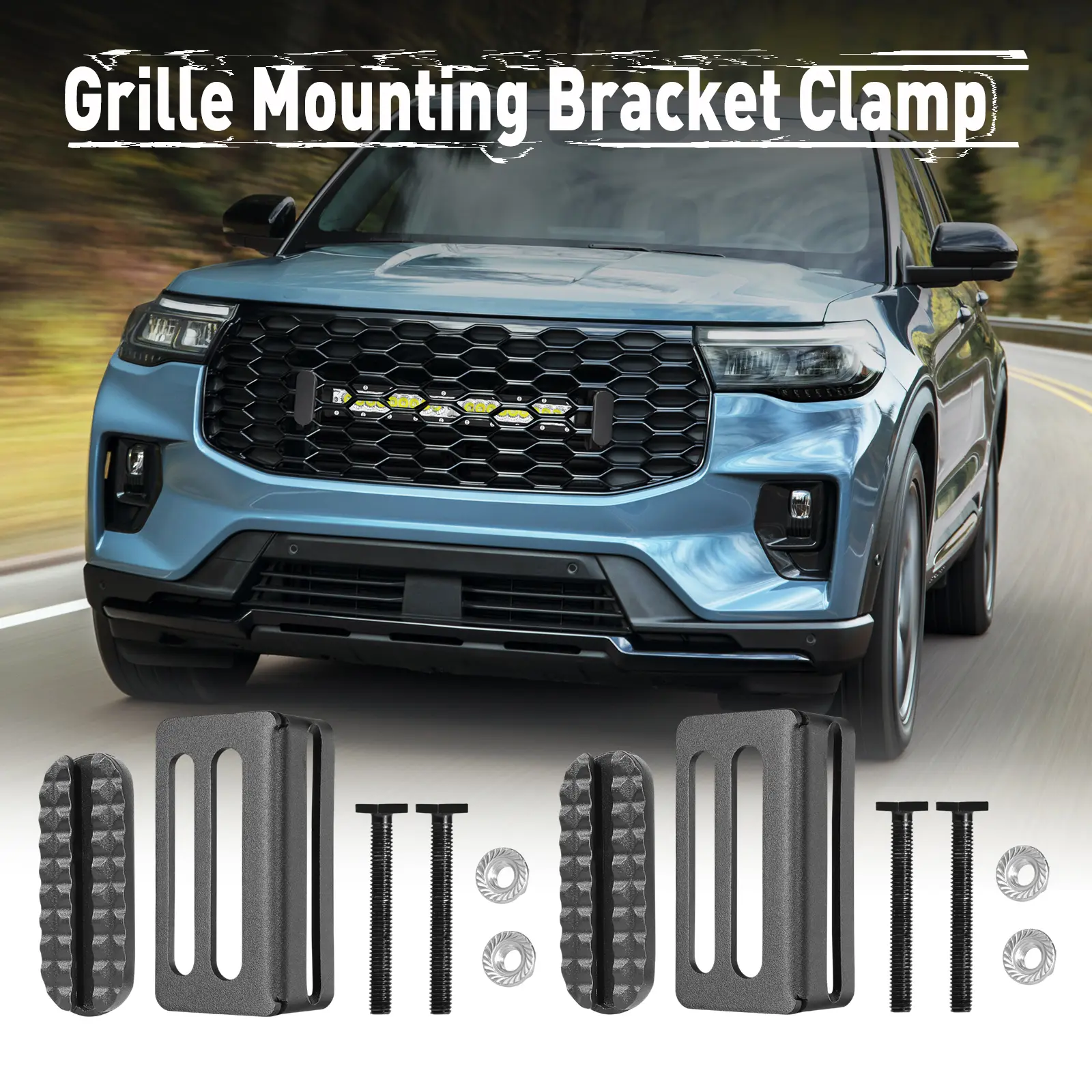 ANGU-OFFROAD Universal Fit Mountable Metal LED Light Brackets (2-Pack) for Car Offroad Lighting System - Side, Grille, Hidden Bumper Install - Fits 6-20 in LED Lights, Includes M6/M8 Bolts