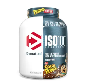 Dymatize ISO100 Hydrolyzed Whey Isolate 5 lb - Cocoa Pebbles Flavor, Fast-Absorbing Protein for Lean Muscle Growth - Energy, Beverage
