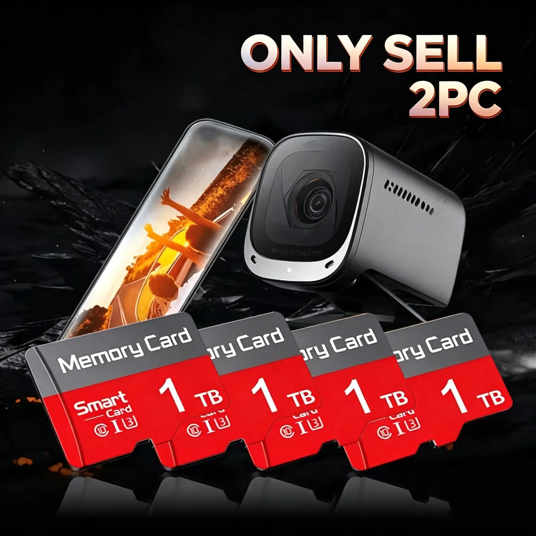 Camera Dedicated Storage Cards, 1TB Micro SD Card for Surveillance Cameras, Durable Micro TF SD Cards for Dash Cams, 2 Sets SD Card for PC Document Storage, SD Memory Card & MicroSDXC Card for mobile phones and car audio