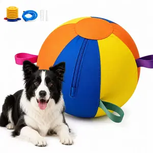 Inflatable Herding Ball for Dogs (Not suitable for Aggressive Chewers); push-and-pull chase interactive outdoor dog toy, also suitable as a birthday gift for dogs.