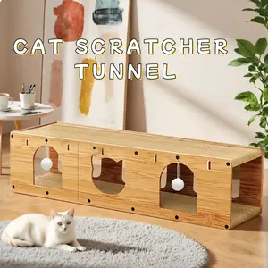 [MeynnPet]  100CM Cat Scratcher Tunnel/Pet Supplies for Indoor Cats / Cat Toys/Thickened Corrugated Paper/Cat Furniture/Durable/Easy-Install/Multi-Purpose