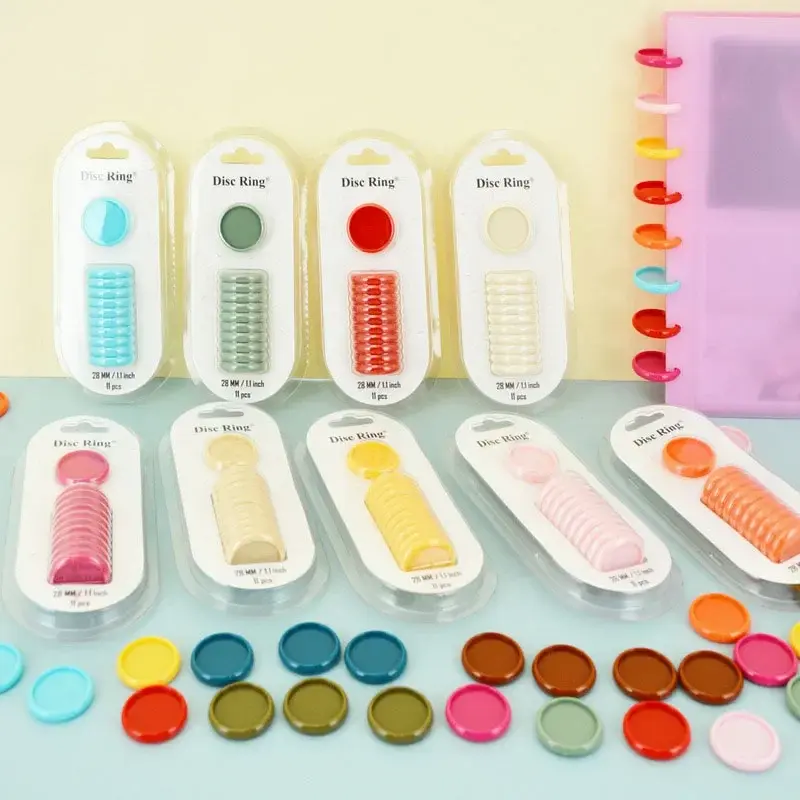 11Pcs 24mm 28mm 32mm Plastic Mushroom Hole Binding Rings Office Binding Supplies Albums Loose-Leaf Colorsful Book Binder Buckle