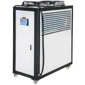 【summerfinds】VEVOR Air Cooled Water Chiller 5 Ton Portable, 5Hp 53L Tank Industrial Chiller, Finned Condenser w/Micro-Computer Control, 15KW Cooling Capacity Stainless Steel Tank Chiller Machine for Cooling Water