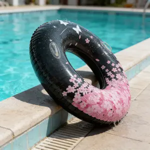 New Sakura Swimming Ring Pool Float, Adult Inflatable Swim Tube, Cute Pool Decorative Floating Party Supplies, Outdoor Beach Water Raft