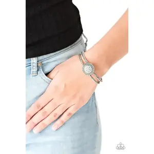 Definitely Dazzling White Rhinestone Cuff Bracelet