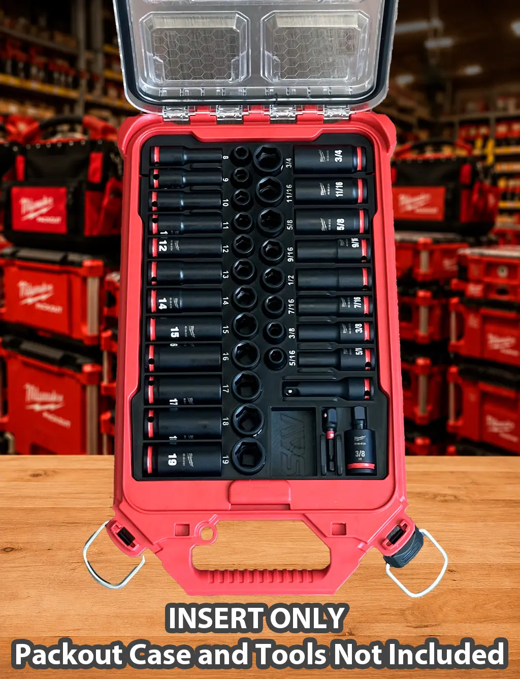 Insert for Milwaukee Shockwave 3/8" Impact Socket 43-Piece Set (49-66-7009) | Fits Milwaukee PACKOUT 48-22-8436 | Insert Only